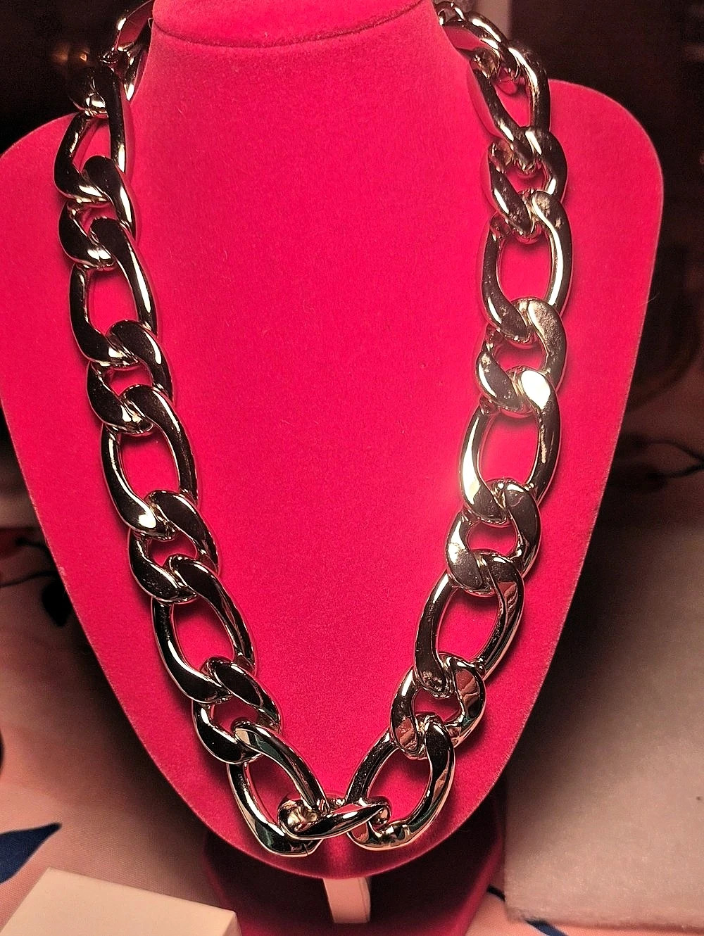 Pristine! Chunky Gold Curb Chain Statement Necklace NIB QVC